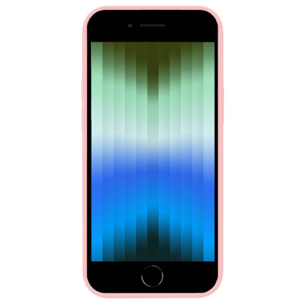Basey iPhone SE 2022 Hoesje Siliconen Hoes Case Cover -Lichtroze