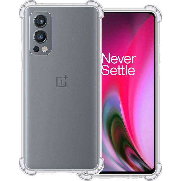 Basey OnePlus Nord 2 Hoesje Siliconen Shock Proof Hoes Case Cover - Transparant