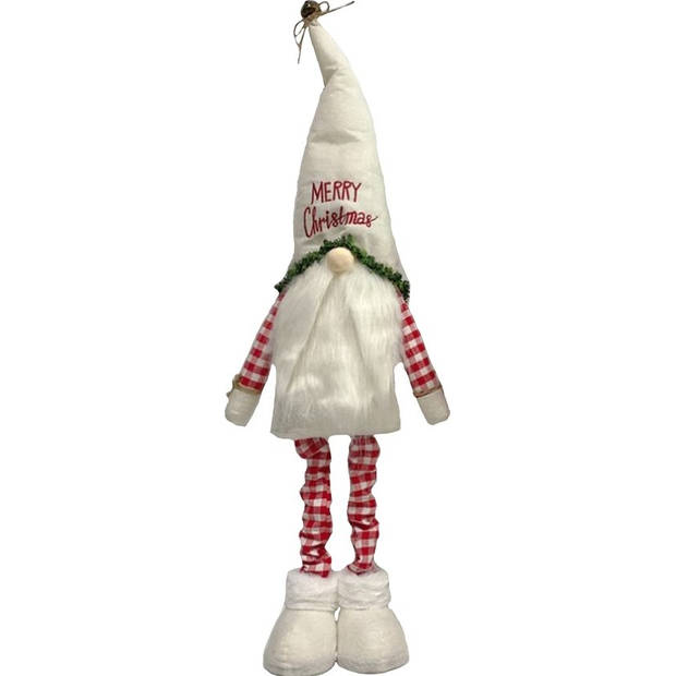 Set van 2 stuks Gnome Staand 100 cm en laag naar 75 cm Met Led Kerst Kabouter Puntmuts Gevuld met pluche