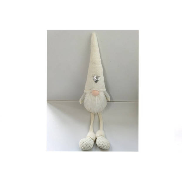 Gnome kerstkabouter Kerstdecoratie voor binnen Kabouter Gnome Dwerg Kerst WIT 23X15X85 cm