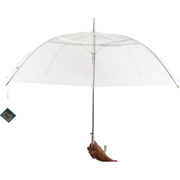 6 stuks Paraplu transparant plastic paraplu's 100 cm - doorzichtige paraplu - trouwparaplu - bruidsparaplu - stijlvol -