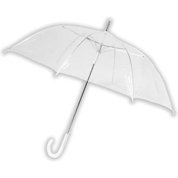 7 stuks Paraplu transparant plastic paraplu's 100 cm - doorzichtige paraplu - trouwparaplu - bruidsparaplu - stijlvol -