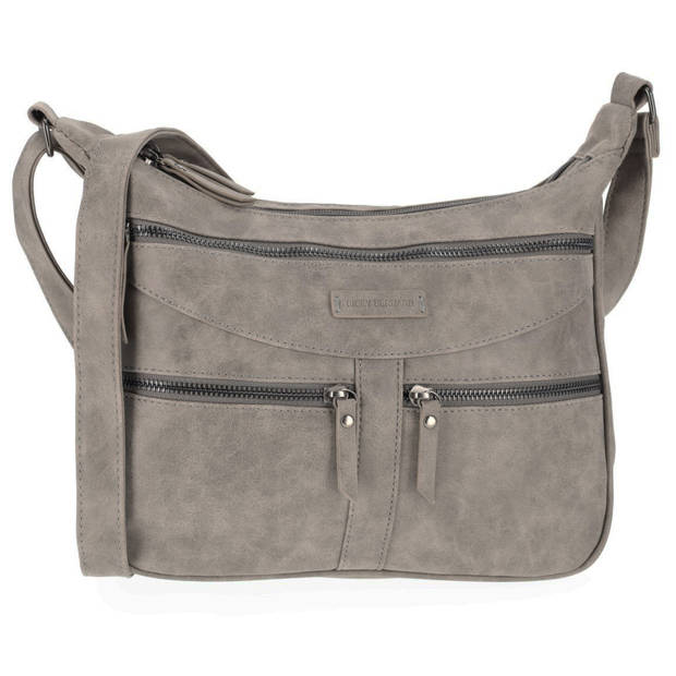 Women's Shoulder Bag - Gray PU Bag from Bicky Bernard - 31x30x9cm - Crossbody bag