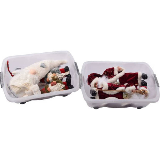 Discountershop® Onderbedbox op wielen Rollerbox 100 % BIO recyclable opbergbox 24L 2 stuks Opberger met wieltjes