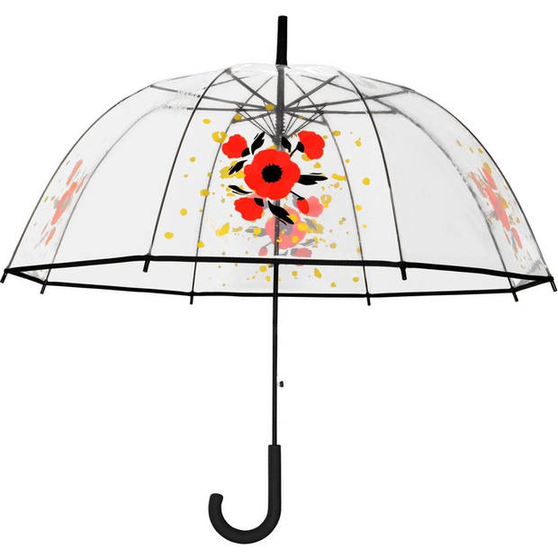 Paraplu Transparent Stormparaplu polyester 350g Stevige paraplu Opvouwbare paraplu Kunstsof handvat