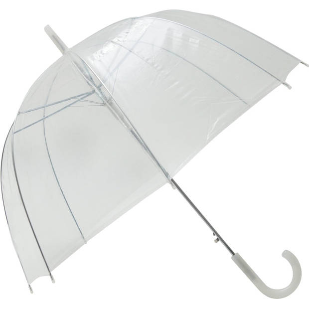 Smati Transparant Basic Paraplu - Transparant - Opent Automatisch - Wit - Ø85cm