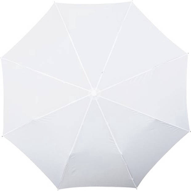 2x Large Folding Polyester Storm Umbrella with Aluminum Frame - White 100cm Diameter