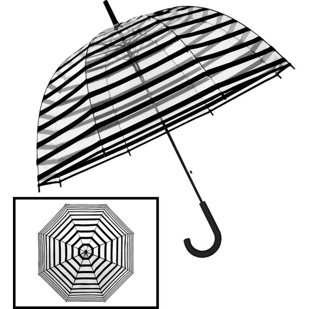 Umbrella polka dot and stripe design Dome umbrella Transparent PVC Ø 86 CM faithful -