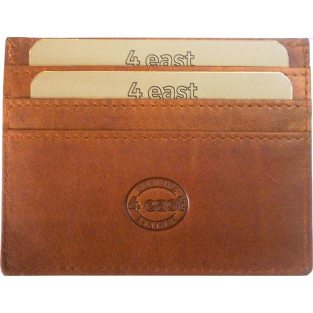 Brown (Tan) Genuine Buffalo Leather Wallet 10.5cm x 0.3cm x 8cm Compact and Slim Wallet with 6 Credit Card Slots and