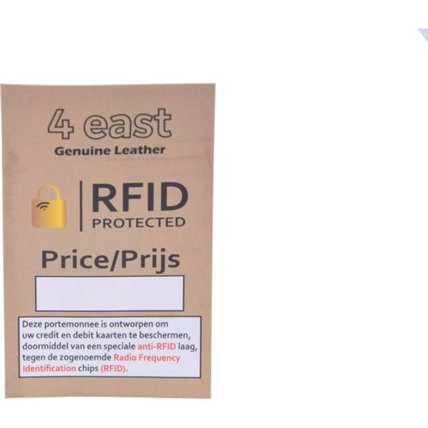 Bruine Portemonnee met Ritssluiting - Echte Leder - RFID Protected Anti Skim - Dames - 10x3x13cm - 7 Creditcard vakken