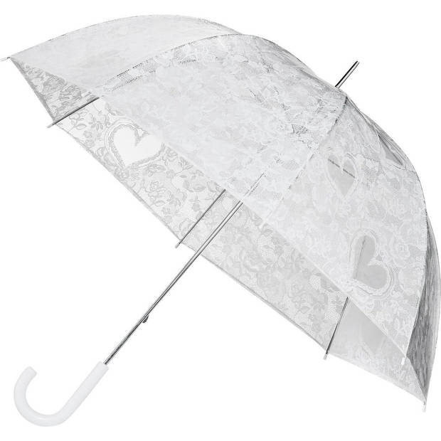 Paraplu wit Stormparaplu polyester 395g Stevige paraplu Opvouwbare paraplu Kunstsof handvat 89cm*98cm