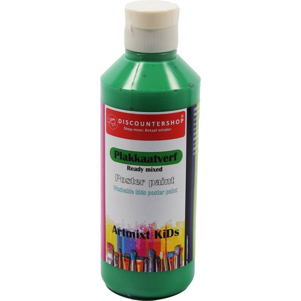 Plakkaatverf Discountershop - Plakkaatverf Basic waterbasis 250 ML - Plakkaatverf kinderen - Groen