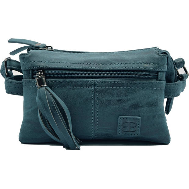 Tas - tasssen - bags - Bag- Bicky Bernard- Harmonica 3-Vaks tasje - schoudertasje - crossbody tasje -Donkerblauw