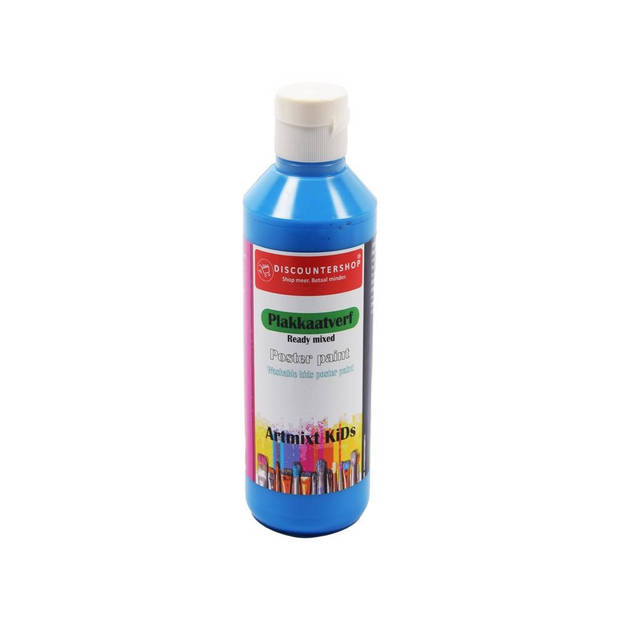 Plakkaatverf Discountershop - Plakkaatverf Basic waterbasis 250 ML - Plakkaatverf kinderen - Blauw