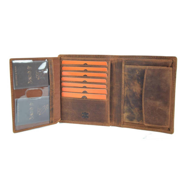 Genuine male wallet - Wallet with cards - Wallet with 14 cards - Men's wallet - double stitched wallet - Buffalo leather