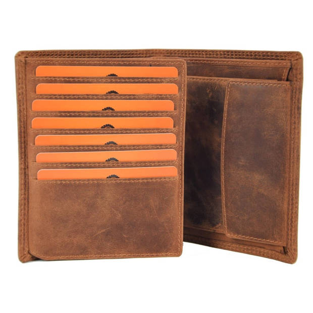 Genuine male wallet - Wallet with cards - Wallet with 14 cards - Men's wallet - double stitched wallet - Buffalo leather