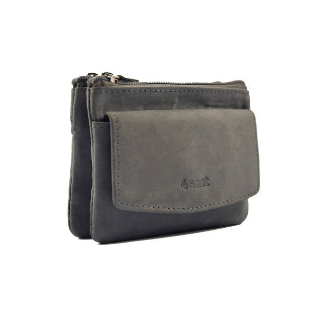 Key pouch wallet - wallet pouch - ring wallet - card holder with zipper - zipper wallet - 3 zipper wallet - buffalo