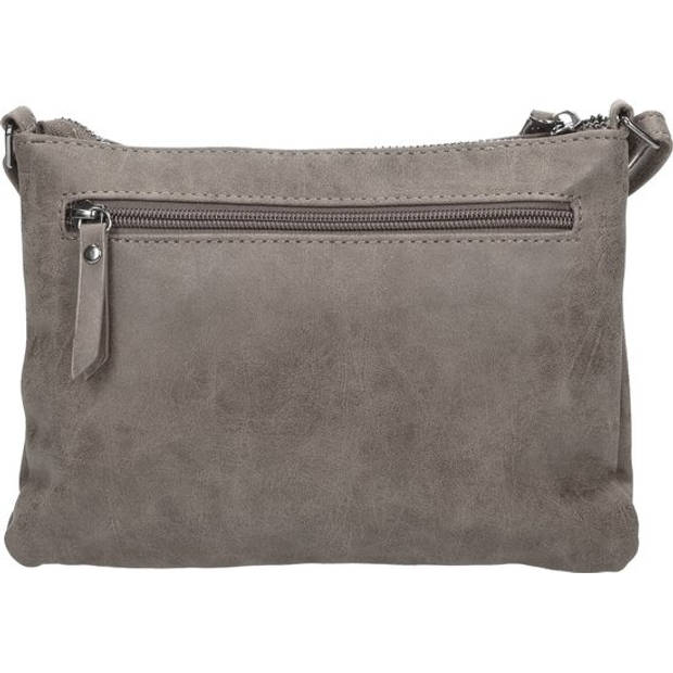 Bicky Bernard Dames Schoudertas - Grijze Kleur - 23cm x 4cm x 17cm - 1.6L - Polyester - 5 Vakken - Crossbody Tas