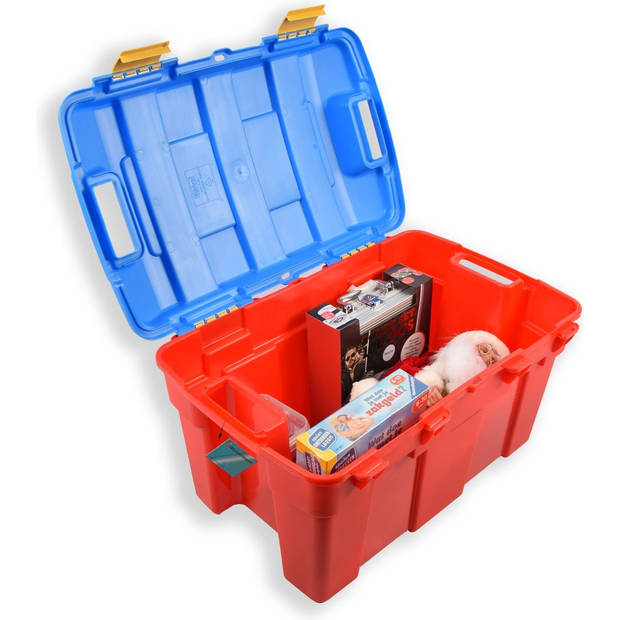 Vervoer Vochtig Lenen Stevige opberger 40 L Rood & Blauw opbergbox kofferbak kinderspeelgoed  gereedschap lego Boeken Opbergdoos | Blokker