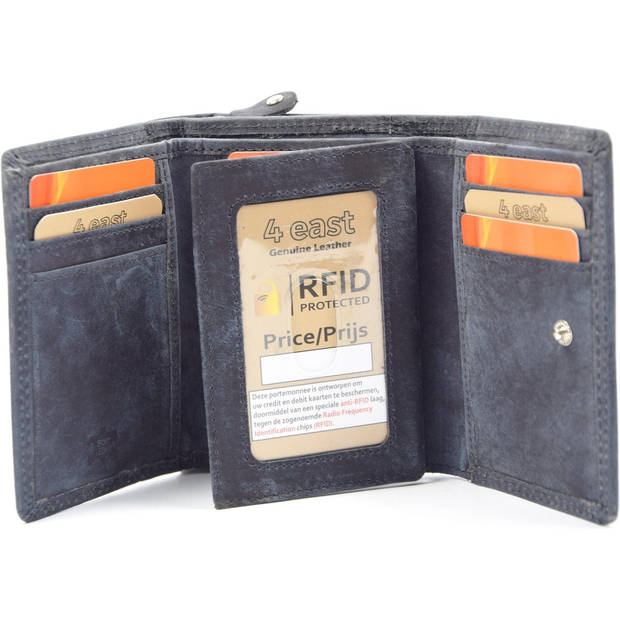 Genuine Leather Flap Wallet 11 Credit Card Slots & Coin Pocket Handcrafted Leather Wallet with RFID For Men &