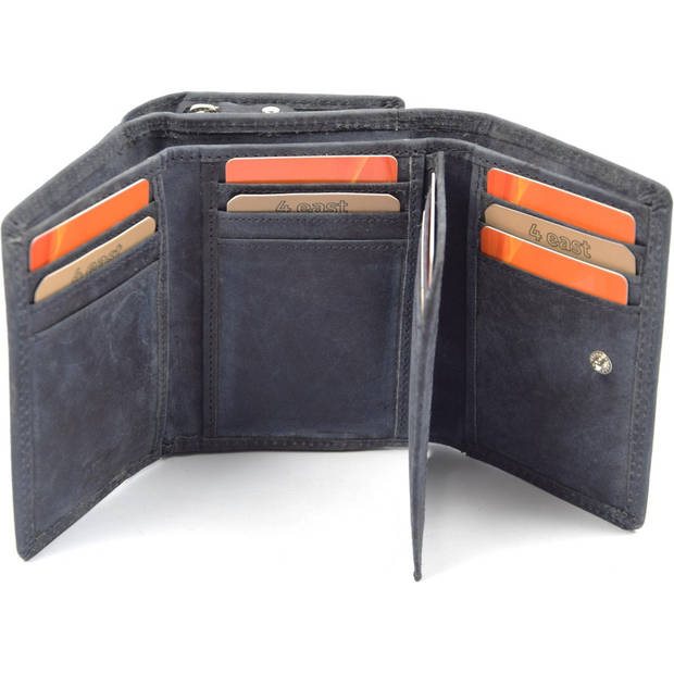 Genuine Leather Flap Wallet 11 Credit Card Slots & Coin Pocket Handcrafted Leather Wallet with RFID For Men &