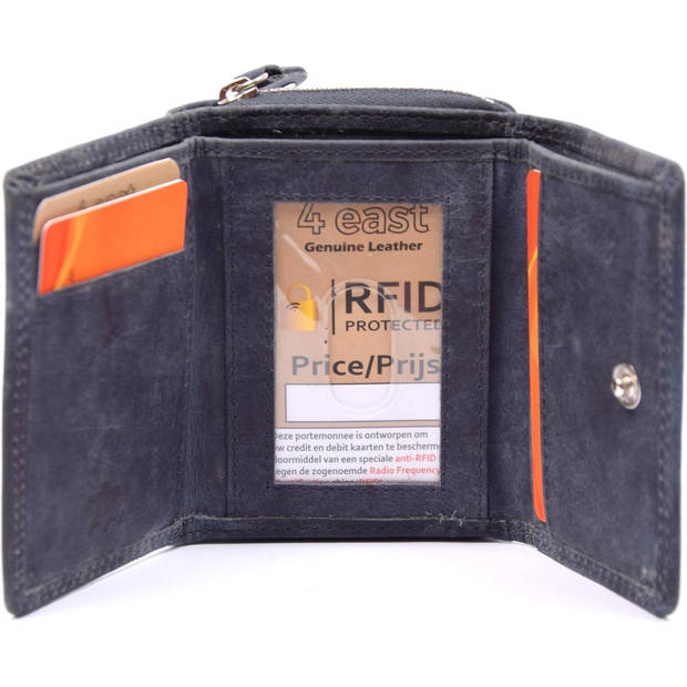 Portemonnee - portemonnee dames - portemonnee heren - portemonnee pasjes volledig leer- RFID Protected Anti skim - 4East