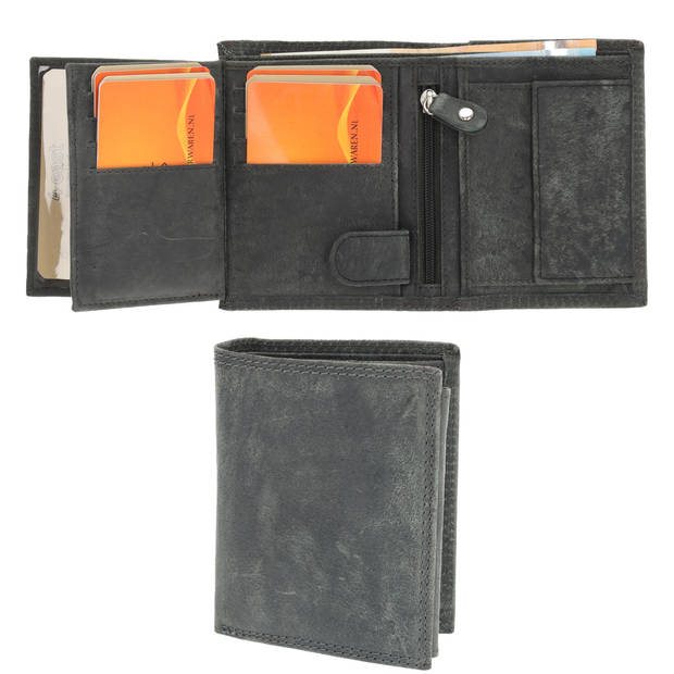 Unisex Leather Wallet with RFID Protection 8 Card Slots, Coin Pocket & Hidden Pockets Genuine Leather Billfold -