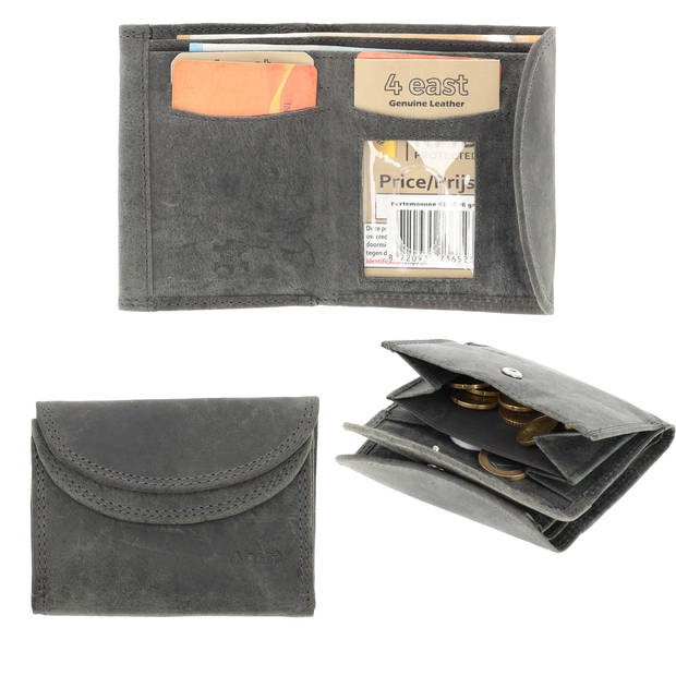 Leather Mini Wallet with RFID Unisex Small Purse for Men & Women, with 4 Card Slots, Coin Pocket, & Bill Compartment