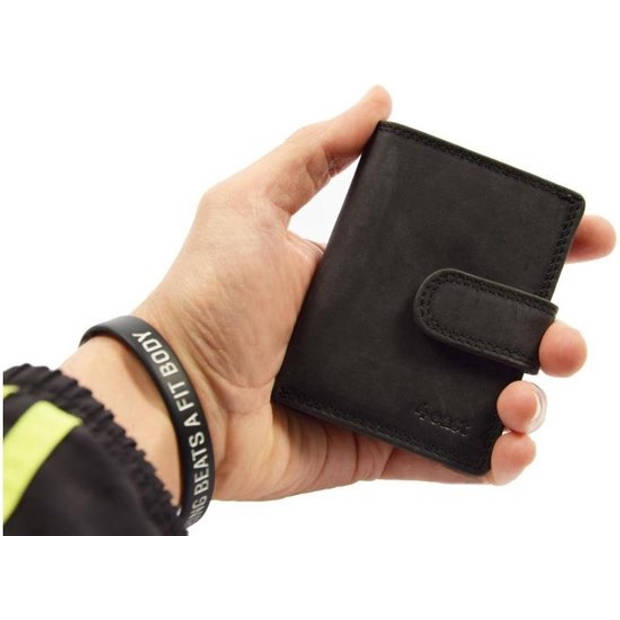 Elegant RFID Wallet - Black - Women & Men - 4 East - Compact Size: 7cm x 1.5cm x 10cm - 14 credit card slots