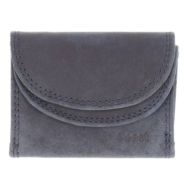 Leather Wallet Double Flap Unisex Mini Wallet with RFID 2 Credit Card Slots, Bill Compartment and Coin Pocket