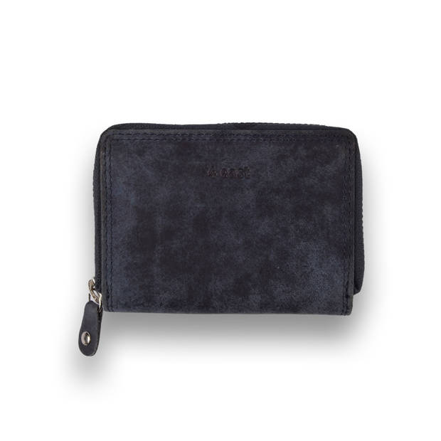 Compacte & Veilige Navy Trifold Portemonnee (11.5cm x 2cm x 8cm) met RFID - 11.5cmx2cmx8cm - Met 2 Vakken, 1x Muntvakje