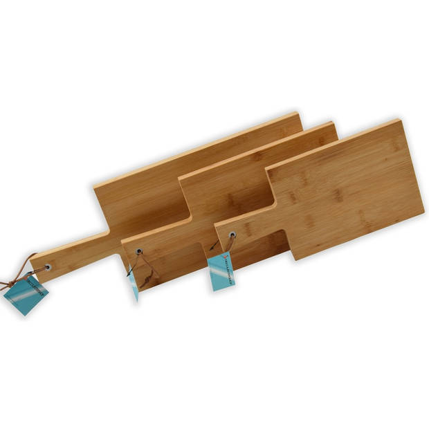 Set van 3 stuks bamboe houten snijplanken - S-30x15cm -M-35x17cm -45x19cm