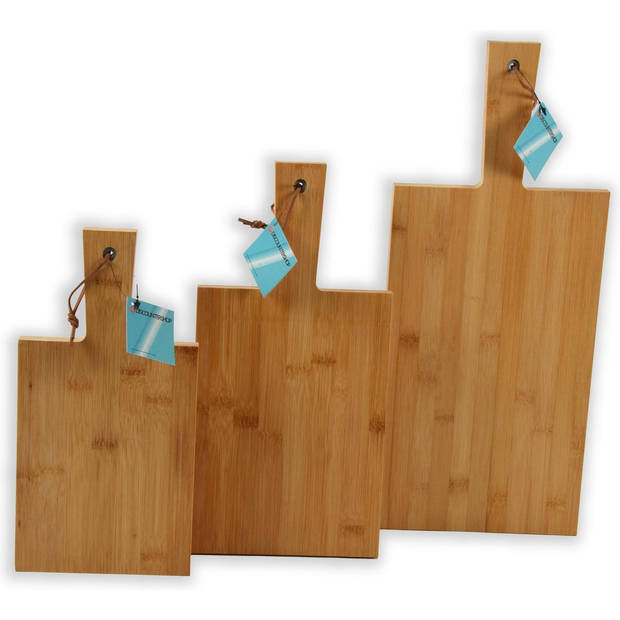 Set van 3 stuks bamboe houten snijplanken - S-30x15cm -M-35x17cm -45x19cm