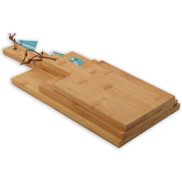 Set of 3 bamboo wooden cutting boards - S-30x15cm -M-35x17cm -45x19cm