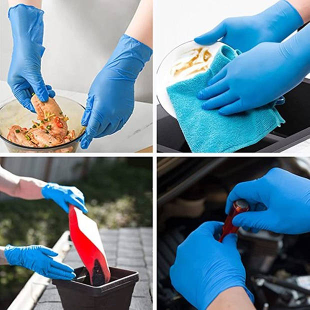 Disposable gloves blue 200 pieces - Nitrile gloves - Powder free - Blue - size XL - Nitrile 200 pieces