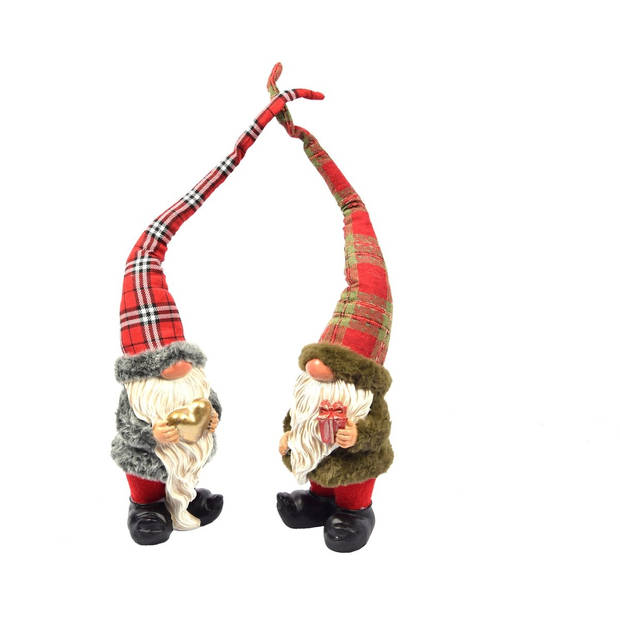 2x Christmas gnome in cute design 12x10x50 garden gnome for christmas decoration decorative gnome room decoration