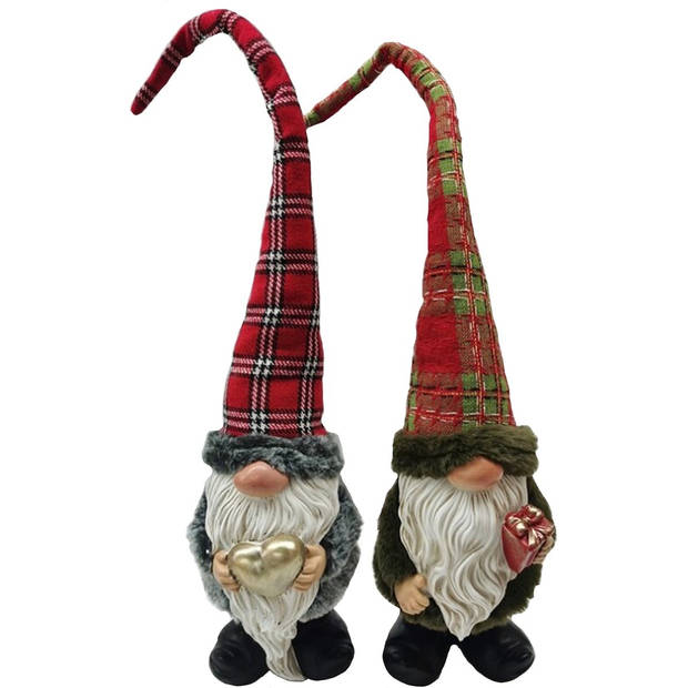 2x Christmas gnome in cute design 12x10x50 garden gnome for christmas decoration decorative gnome room decoration