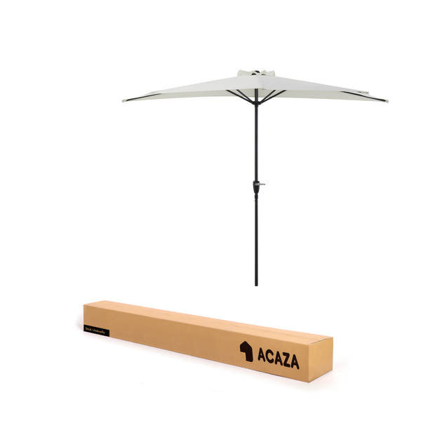 ACAZA halfronde Parasol voor Balkon of Terras, 3 meter diameter, Ecru / Gebroken Wit