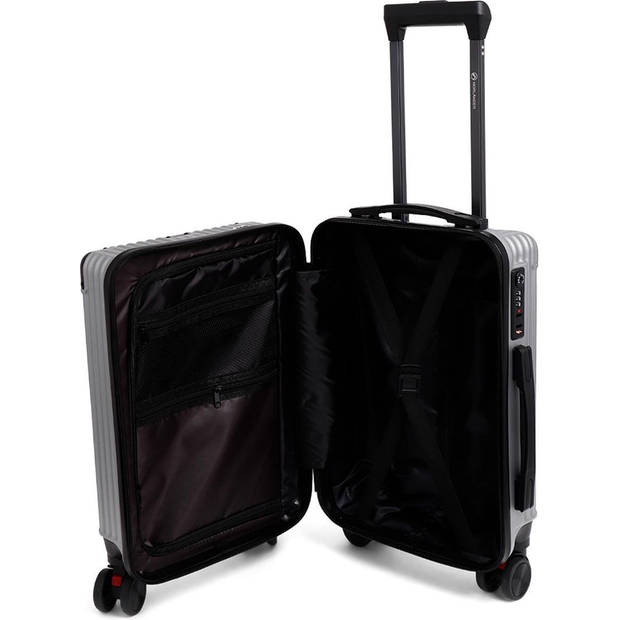 Norländer Lux Traveler Reiskoffer - Handbagage koffer - 53 x 33 x 21 cm - Zilver