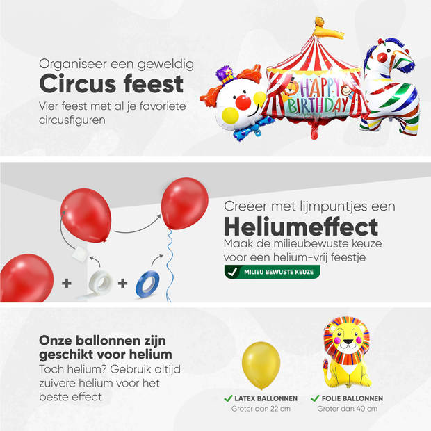 Fissaly® 104 Stuks Circus Feest Versiering – Kinderfeestje Decoratie – Clown - Themafeest Verjaardag - Feestje