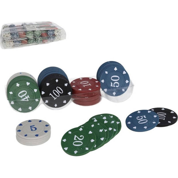 Premium Poker Chips Set - 2x 48 Stuks - Lichtgewicht 321g - Compleet Pokerspel voor Casino Avonden
