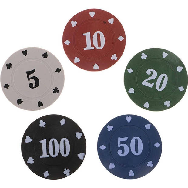 Premium Poker Chips Set - 2x 48 Stuks - Lichtgewicht 321g - Compleet Pokerspel voor Casino Avonden