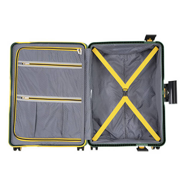 CarryOn Steward 65cm middenmaat koffer - 70 Ltr met TSA Kliksloten - Groen