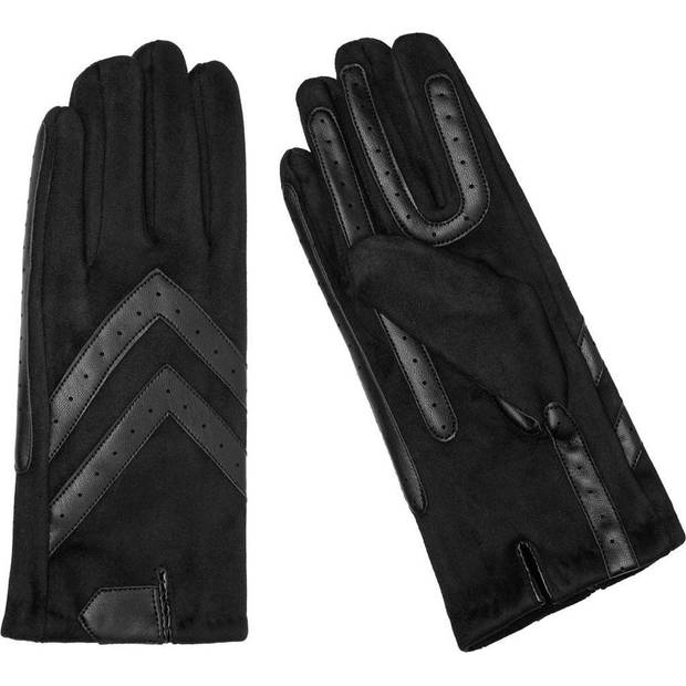 Handschoenen Dames Handschoenen Warm Touch zwart - Trendy handschoenen voor winter suède look- Touchscreen handschoenen