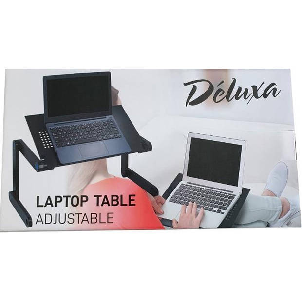 Laptop standaard Verstelbaar Universeel - Laptoptafel - Geschikt voor thuiswerken - Laptopstandaard Opvouwbaar - Zwart