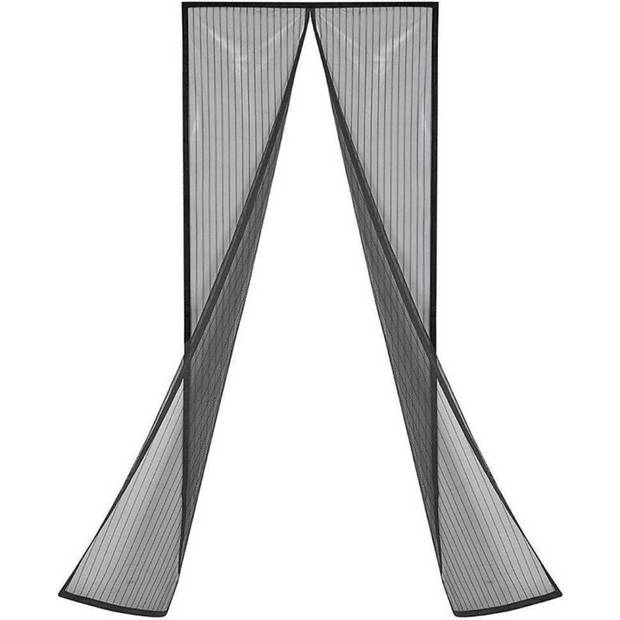 FEDEC Magnetisch Vliegengordijn - Hordeur - Deurgordijn - 99x210 cm - Zwart