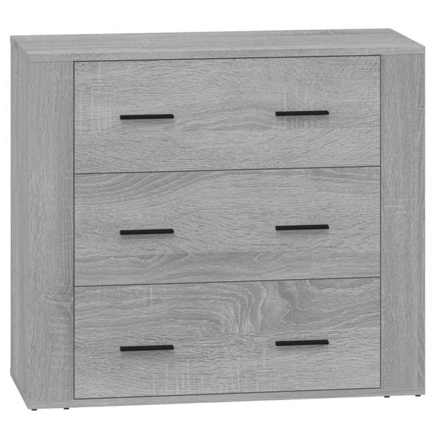 The Living Store Dressoir - Klassiek - Meubelen - 80x33x70cm - Grijs Sonoma Eiken