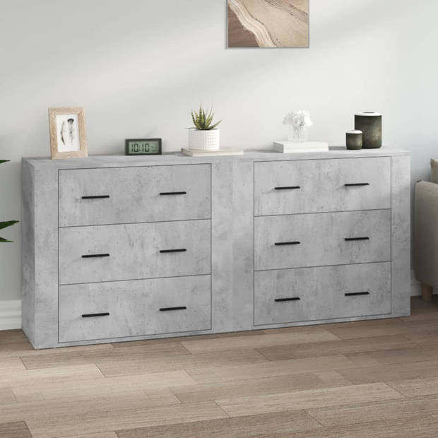 The Living Store Dressoir - Betongrijs - 80 x 33 x 70 cm - Duurzaam bewerkt hout