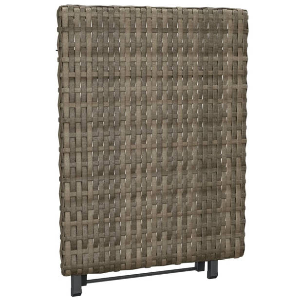 vidaXL Tafel inklapbaar 45x35x32 cm poly rattan grijs