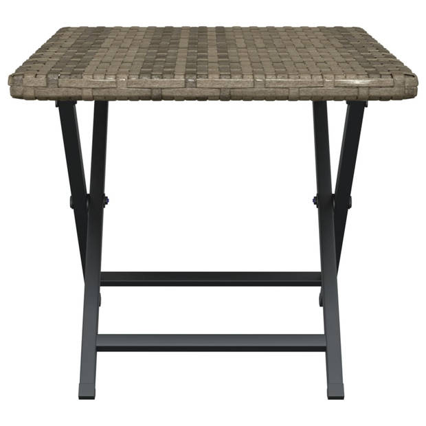 vidaXL Tafel inklapbaar 45x35x32 cm poly rattan grijs